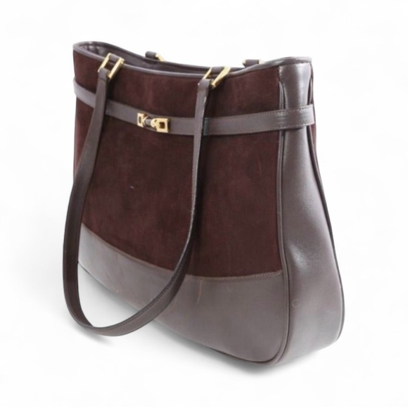 St. John Handbags - Vintage St. John Brown Suede Leather Old Money Classic Quiet Luxury Shoulder Bag